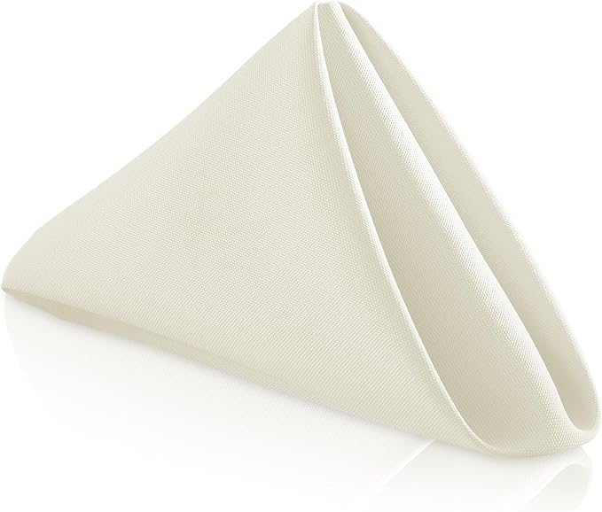 Lann's Linens Set of 12 Cloth Dinner Napkins, 17-inch Polyester Napkins by LannsLinens