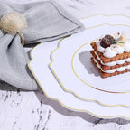 White Hard Plastic Dinner Plates, 50 Pack 11" Disposable Round Baroque Plates - Image 8