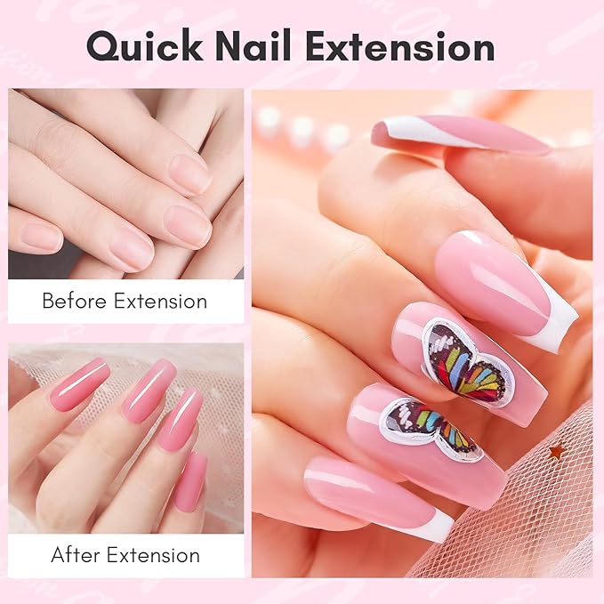 Makartt Poly Nail Gel 50ML Gel Builder for Nails, Pink Brown, Nails Extension, Strengthener Hard Gel Multifunctional Long-Lasting and Easy to Use for Trendy DIY Salon Quality
