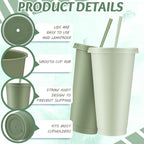 Skylety 48 Pcs Sage Green Plastic Cups - Image 2