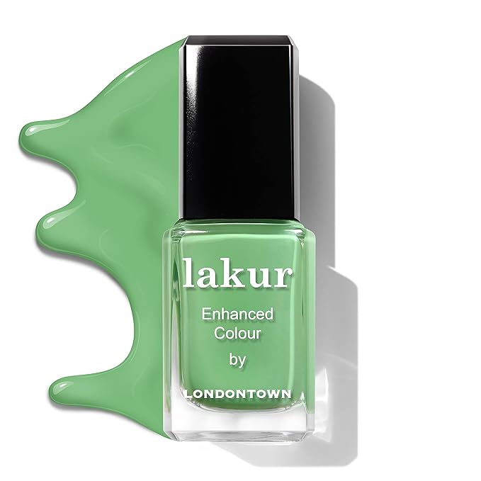 LONDONTOWN lakur Nail Polish - Chip-Resistant, Non-Toxic, Conditions & Hydrates Nails | Glossy Grass Green, Secret Garden Posh, .40 fl oz