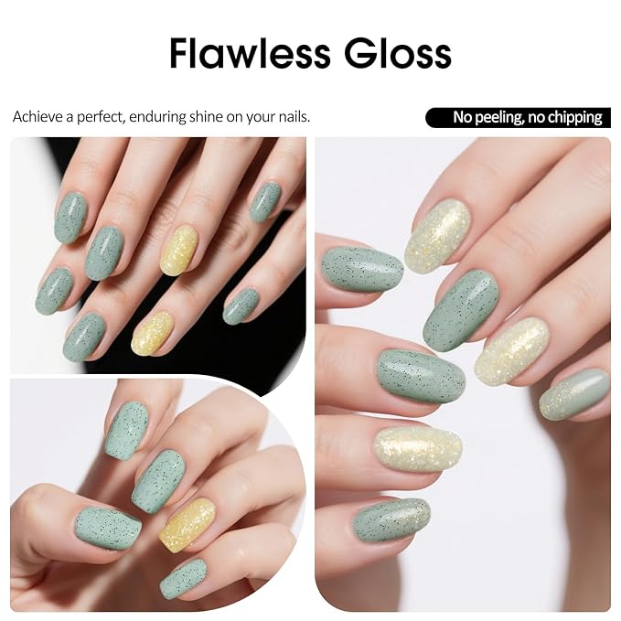 VENALISA Eggshell Green Glitter Gel Nail Polish 1 Pcs 10ML Soak Off Salon Manicure DIY at Home Nail Art For Girls Women
