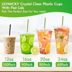 Lilymicky 100 Sets 12 oz Clear Plastic Cups - Image 6
