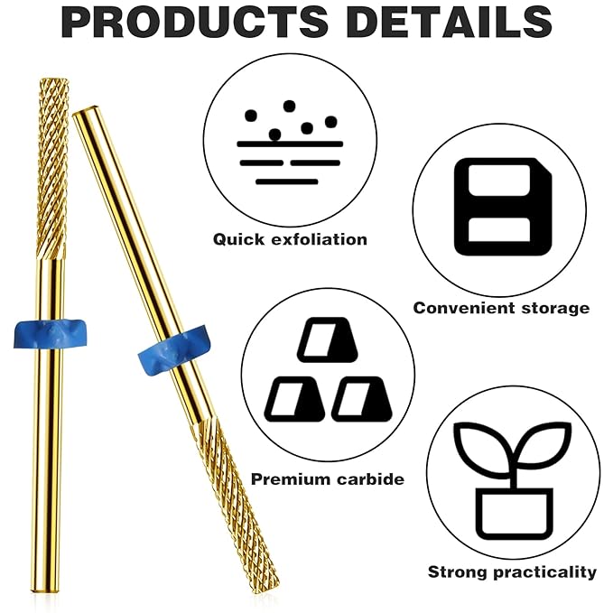 3Pcs Cuticle Bit for Nail Drill Carbide Nail Drill Bits, Nail Tech Supplies Bits for Nail Drill for Exfoliating Dead Skin, Electric Cuticle Drill Bits for Nails Drill Bits Nail Tech for Cleaning Nails