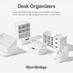 BLUE GINKGO Compact Desk Organizer, Made in Korea | 5 Compartments. Half - Image 6