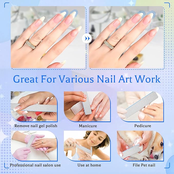 Nail Files 25pcs-Nail File 60/60 Grit for Acrylic Nails,Super Rough Nail Files Emery Boards for Artificial Nails, Fake Nails, Professional Double Sided Jumbo Zebra Nail File
