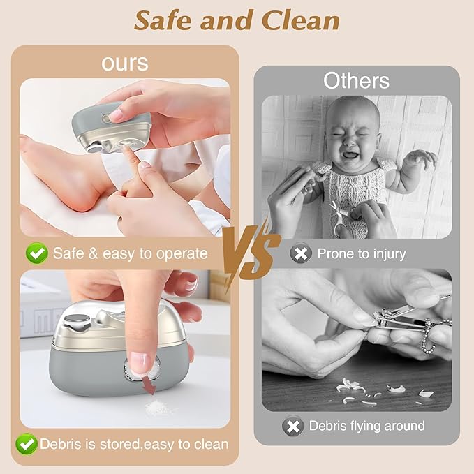 Electronic Nail Clipper 4-in-1 Trimmer with File, Polisher, UV Light & Nail Scraps Storage- Rechargeable Portable Kit for Safe & Precise Nail Care (Not for Thick Nails)
