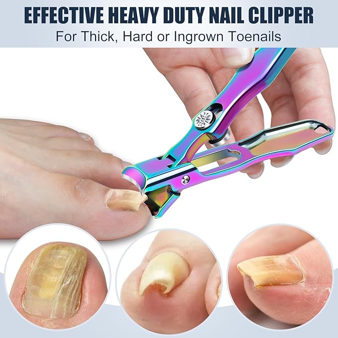Stocking Stuffers for Men, Upgrade Colorful Wide Jaw Nail Clippers with Catcher - New Toenail Clippers for Men Seniors Thick Nail, Anti-Splash Ultra Sharp Christmas Xmas Presents Gifts for Adults