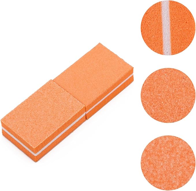 200Pcs Mini Nail Buffer Block 1.5in*1.1in*0.5in Grit Buffers for Natural Care(Mixed Color)