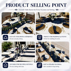 2 Pack Navy Blue Cheesecloth Table Runner 17x108 Inch Boho Rustic Semi Sheer - Image 7