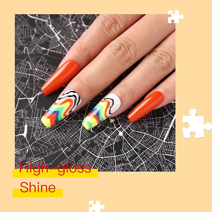 Double Rhythm 0.5 Oz Gel Polish Color for Nail Art Salon DIY Soak Off 15ml Nail Lamp Gel Polish at Home (A1100-Tangerine)