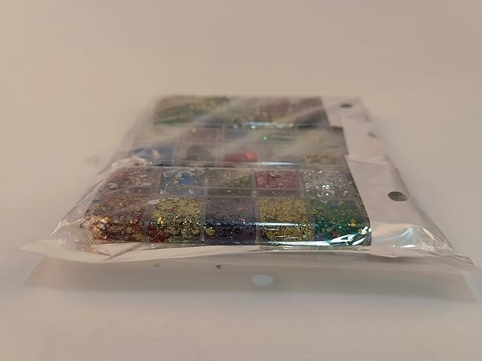 EBANKU Nail Foil Flakes Laser 36 Grid Holographic Nail Art Paillette Chip for Nails Decorations Nail Glitter Flake Decals for Party Festival