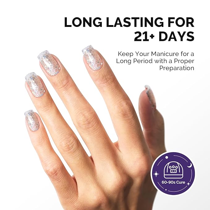 MelodySusie Galaliver Glitter Gel Nail Polish, 15ML Sparkly Shimmer Gel Polish Soak Off UV LED Cured Long Lasting Gift for Women DIY Nail Design Nail Art Manicure Colorful Silver X09