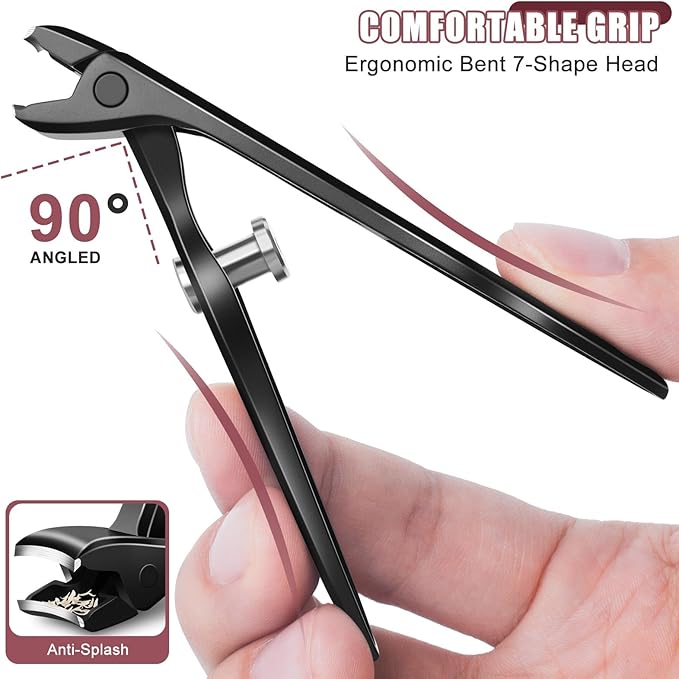 Toenail Clippers for Seniors Thick Toenails with Angled Wide Opening, Large Nail Clippers for Men Thick Nails, Heavy Duty Long Handle Nail Cutter Fingernail Clipper Gifts for Men Women