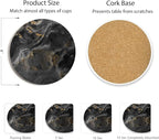 Set of 6 Abstract Black Marble Coasters - Image 4