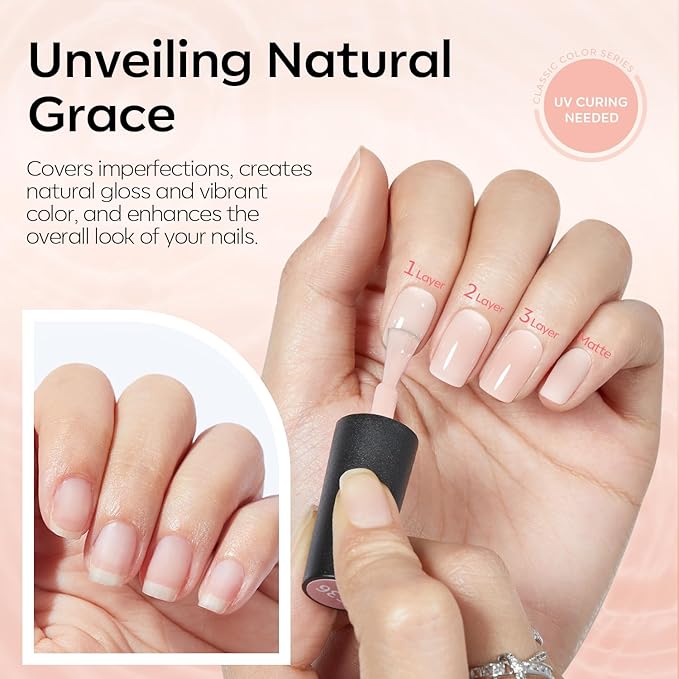 modelones French Tip Gel Nail Polish Set 2 Pcs 15ml White and Nude Pink French Manicure Kit Jelly Nude Soak Off U V LED Natural Base Color Gel Polish Nail Art Home DIY Gift for Women