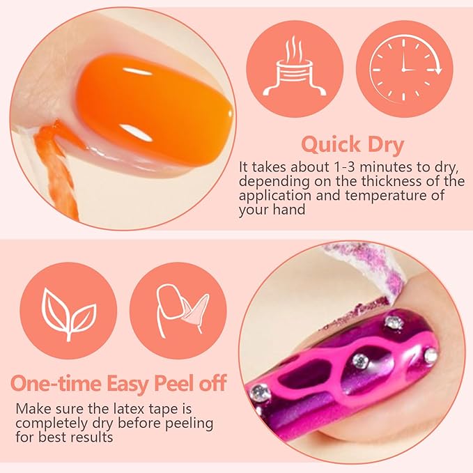 Gel Polish Remover Kit, 18ml×3 Set with Cuticle Oil & Liquid Latex Tape, No Soaking, Wrapping Required, Removes Gel Nails in 3-5 Mins, Includes Nail Pusher & File for Complete Nail Care
