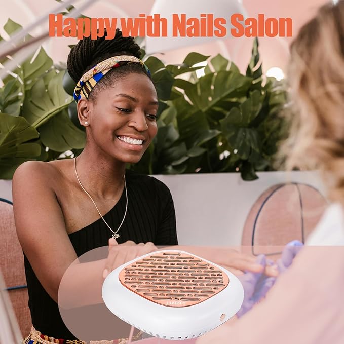 130W Brushless Nail Dust Collector Machine Nail Dust Vacuum Cleaner with Powerful Suction Extractor Fan for Manicure, Professional Nail Filter for Nail Art (Rose Style)