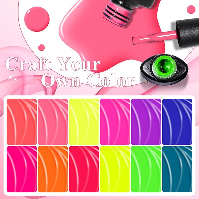MEET ACROSS 18pcs Gel Nail Polish Set Soak Off UV LED Lamp Gel Nail Polish Kit (SET-5, 18pcs)