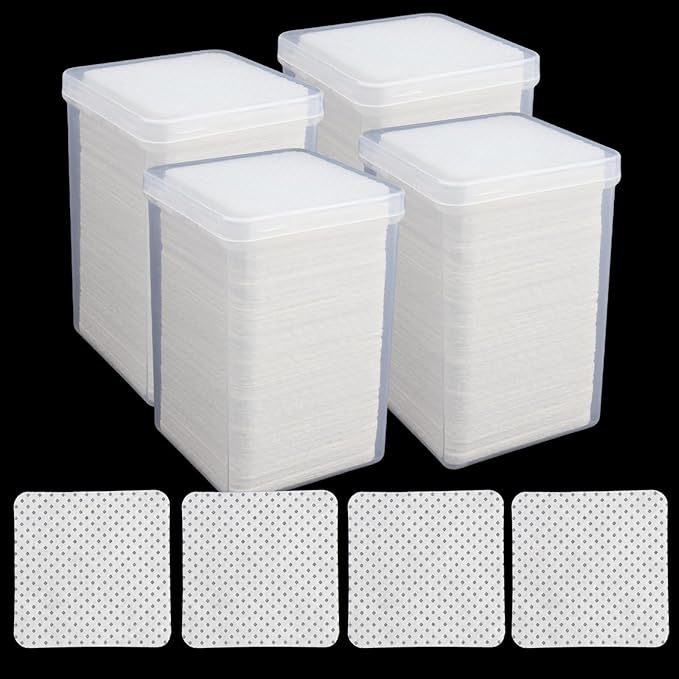 800 Pcs Lint Free Nail Wipes Eyelash Extension Glue Wipes Cleaning Pads - Perfect for Tweezers and Glue Bottle Nozzle - Ideal for Lash Extension Supplies(White)