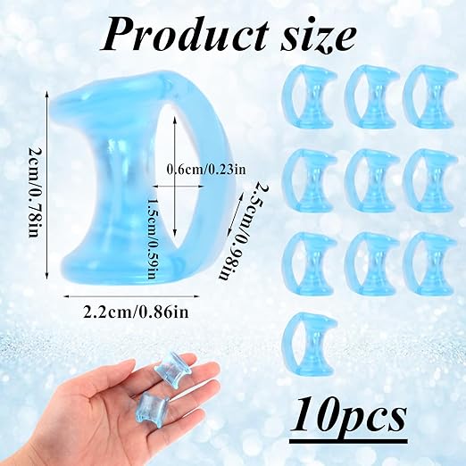 Gel Toe Separator, Pinky Toe Spacers, Little Toe Cushions Straightener Bunion Corrector for Preventing Rubbing & Relieving Pressure, Pain Relief from Overlapping Toes (Clear Blue-10pcs)