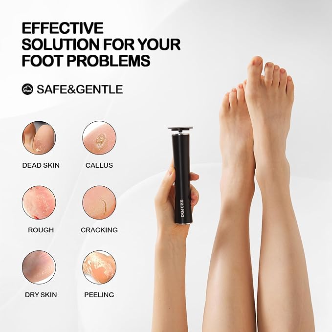 Cordless Electric Foot Callus Remover,Rechargeable Grinder Tool for Feet Dead Skin,Professional Pedicure File Heel Sander Tools with 60pcs Sandpaper Pads(Black)
