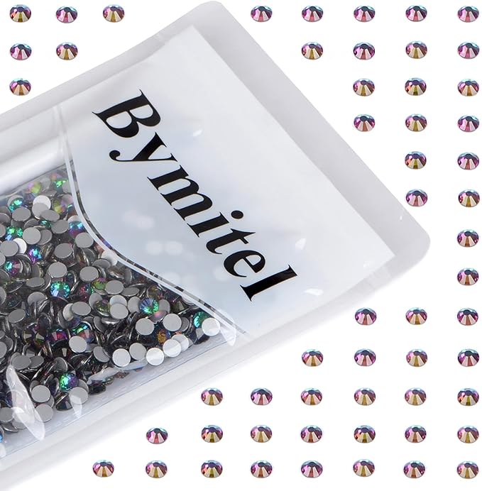 1440PCS Art Nail Rhinestones Non Hotfix Glue Fix Round Crystals Glass Flatback for DIY Jewelry Making with one Picking Pen (ss20 1440pcs, Green Volcanic)