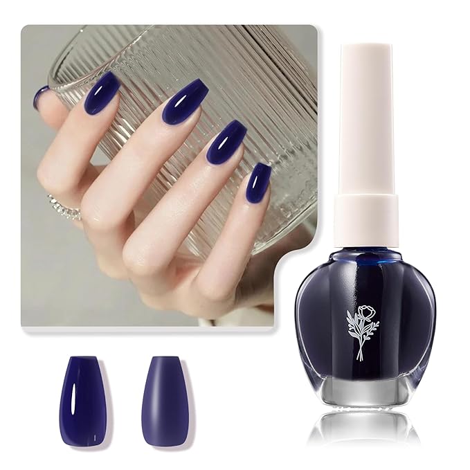 COSMOO Quick Dry Nail Polish, Chip Resistant Manicure, Non-Toxic, Vegan, Cruelty Free, 12ml, Fast Drying in 60 Seconds (Deep Blue)