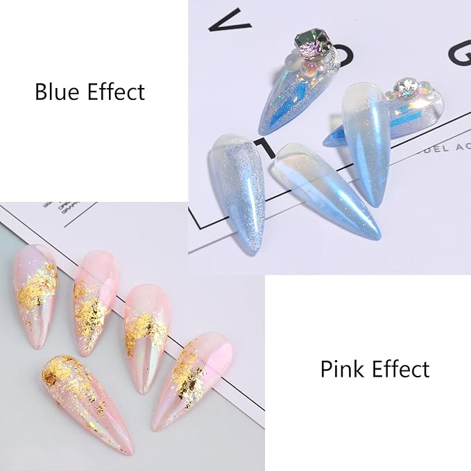 7Jars Chrome Nail Powder Aurora Effect Neon Pigment Pearl Glitter Iridescent Dip Powder Manicure Kit Nail Art Decoration Sets,Resin Craft