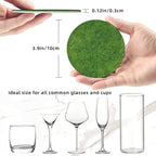 6 Pcs Green Grass Leather Coasters - Image 8