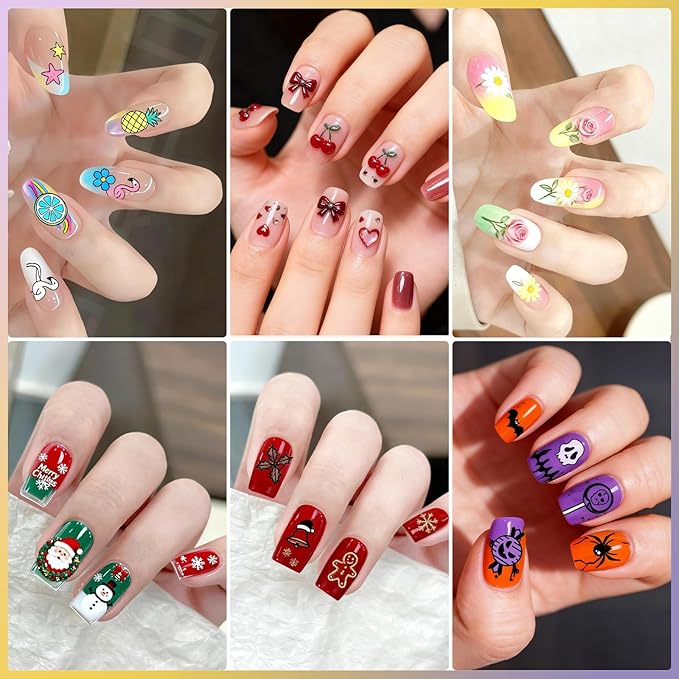 Biutee Nail Stamping Plates Set 16PCS Nail Stamper Kit with Nail Stamper, Scraper & Storage Bag Nail Art Stamping Plates Halloween Christmas Butterfly Star Flower Leaf Bowknot Design Nail Stamping Kit