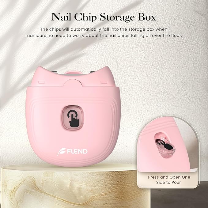 Electric Nail Clipper, Automatic Nail Clipper with 2 Speeds, Rechargeable Nail Clippers with Light, Electric Nail Clippers Nail File Fingernail Trimmer Safety for Babies Kids Adults Seniors Weak Hands