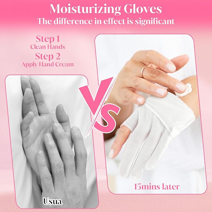 3Pair Touchscreen Cotton Gloves for Eczema and Dry Hands - Moisturizing Gloves SPA Overnight, Washable Lotion Hand Spa Treatment Gloves Repair Rough Cracked Dry Chapped Hands Skin for Women