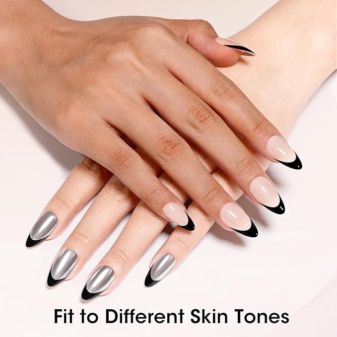 Gellen French Gel Nails, Soft Almond French Tip Press on Nails 150 Pcs, Classic Pink French Tip Nails, 3 in 1 No Need to File Natural Full Cover Tips 15 Sizes, Glue On Nails for Women Nails Art