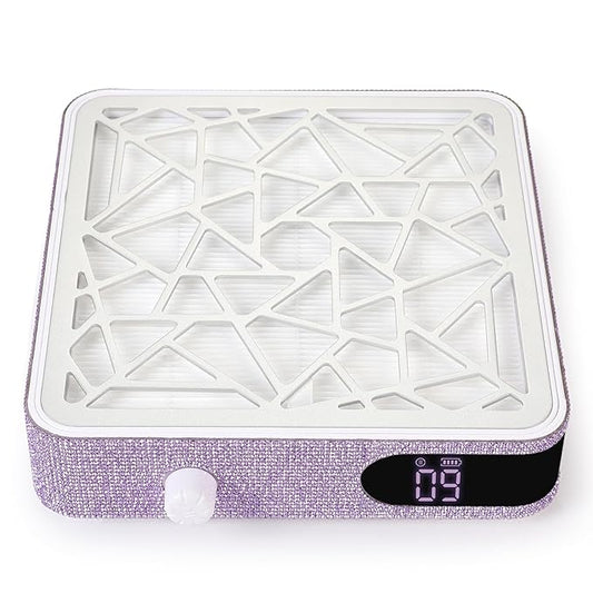 Nail Dust Collector, Powerful Vacuum Fan Vent Dust Collector Extractor Dust Suction Machine for Acrylic Nails Polishing, Nail Salon&Home, Purple Diamond