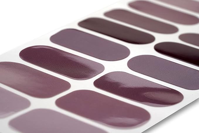| 20 Exquisite Gel Nail Polish Strips w/Application Accessories - No UV/LED Lamp Required (Sangria Ombre)