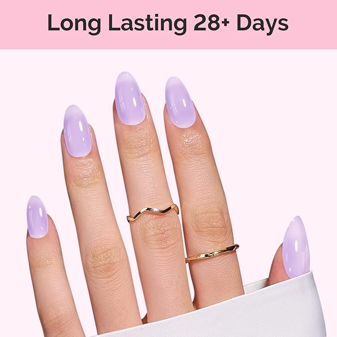 MelodySusie Jeweliver Gel Nail Polish, 0.5Fl Oz Lavender Puprle Jelly Gel Polish Sheer Translucent Nude Soak Off UV LED Light Cure Spring Summer Colors Nail Art Manicure Nail Art DIY at Home JM04