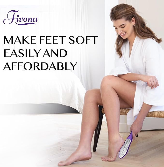 Fivona Foot File - Callus Remover, Double Sided Foot Rasp for Dry Heels, Feet Scrubber for Dead Skin, Foot Scraper for Corn Removal