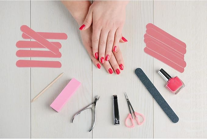 Mini Nail Files Bulk (100 Pcs), Double Sided Emery Board Nail File for Nature Nails, Manicure Tool Set Disposable Colorful Nail File for Home Salon Use Travel Size Men Women Kids Wood Board