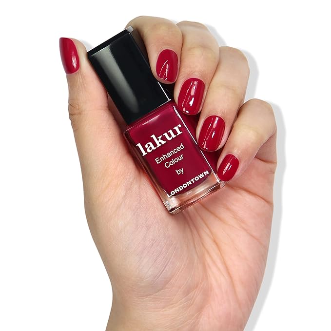 LONDONTOWN lakur Nail Polish - Chip-Resistant, Non-Toxic, Conditions & Hydrates Nails | Glossy Amaranth Purple, Dragon Fruit, .40 fl oz