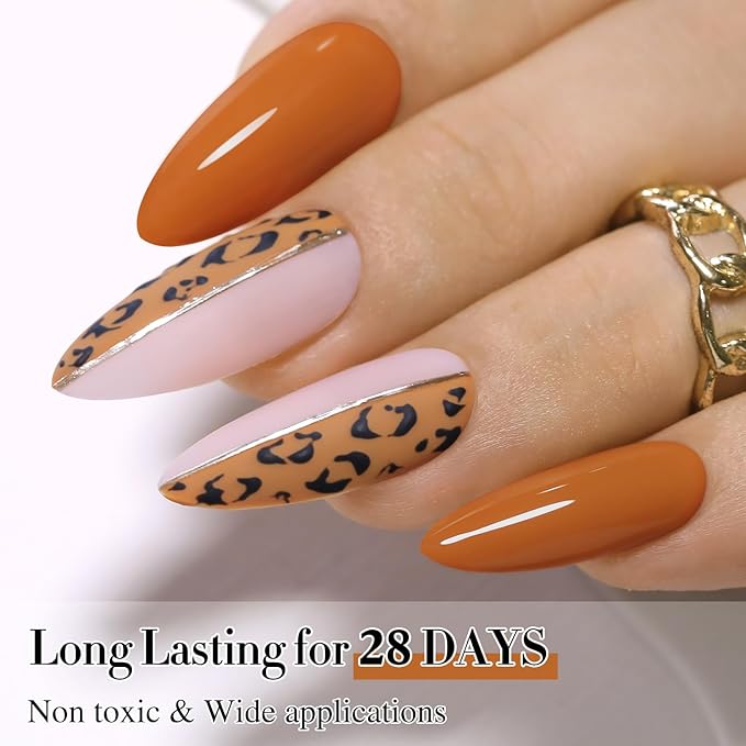 Double Rhythm Gel Polish 15ML Jelly Sheer Pastel Light Milky Color Pearl White Bottle 1 PC 0.5 OZ Full Size Nail Art Salon at Home (Brown Nude-D1447)