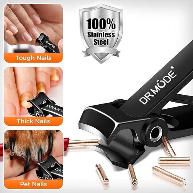 Nail Clippers for Men Thick Nails, Sharp Anti Splash Fingernail Clipper Adult Nail Cutter with Catcher Long Handle, Heavy Duty Large Toenail Clippers for Seniors Thick Toenails with Wide Jaw Opening