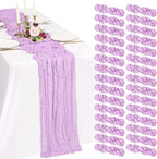 30 Pack Cheesecloth Table Runner 10FT Lilac Purple Table Runner Lavender Boho by Showgeous