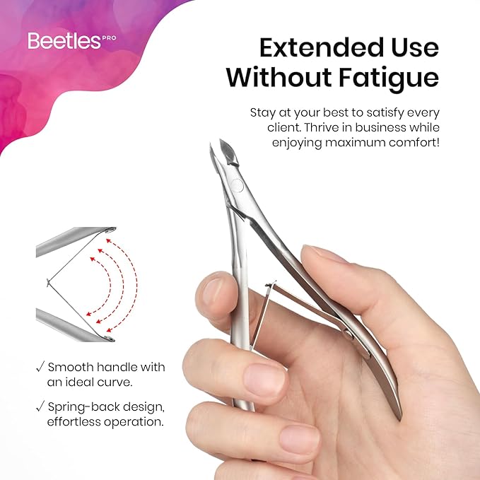 Beetles Pro 1-Pcs Cuticle Trimmer – Professional 4MM Blade Swan Neck Cuticle Nippers Stainless Steel Dead Skin Nails Nippers for Nail Care, Nail Art Prep – Salon Quality Manicure Tool