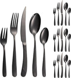 A·HOUSEWARE Black Silverware Hammered Flatware Kichen Stainless Steel Cutlery - Image 9