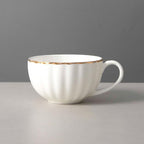 Bone China Tea Cups and Saucers Set – White Luxury Fine Porcelain Mugs - Image 2