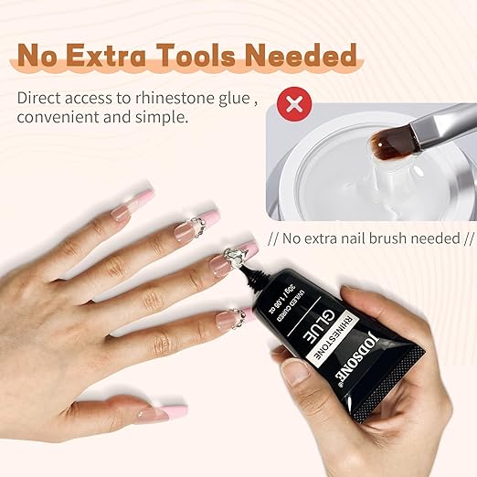 JODSONE 30g Super Strong Gel Rhinestone Glue for Nail Charm, 3D Bling Decoration Art - Cured Need Beauty Gift