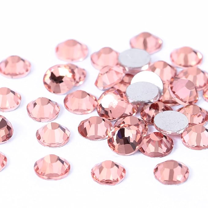 Novani Rhinestones 3000Pcs Flatback Crystal Round Loose Gemstones Glass Rhinestones for Crafts Makeup Nail Art Clothes Shoes DIY Decorations(SS6, 1.9-2.0mm,Champagne)