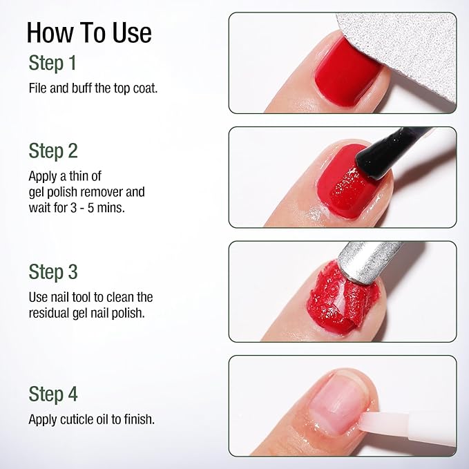 Candy Lover Gel Nail Polish Remover Kit - 2Pcs Gel Remover for Nails with Cuticle Pusher & Cuticle Oil and Nail File, Gel Polish Remover for Nails in 3-5 Minutes,No Need for Foil Soaking Or Wrapping
