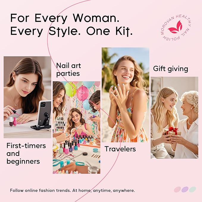 Morovan Poly Gel Nail Kit: All-in-One Beginners Practice Set With Mini Lamp & Slip Solution For DIY Nail Extension Gel Kit Starter At Home User Friendly & Salon Results Path From Beginners To Master